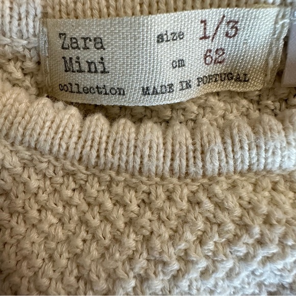 Zara baby 0-3 knit cream sweater - Picture 3 of 3